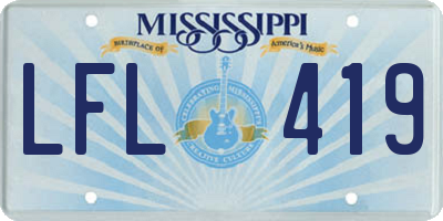 MS license plate LFL419