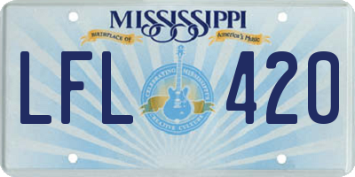 MS license plate LFL420