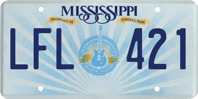 MS license plate LFL421