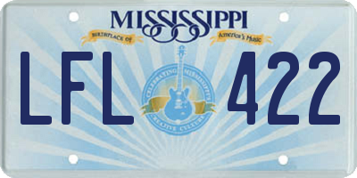 MS license plate LFL422