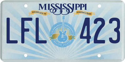 MS license plate LFL423