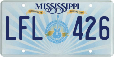 MS license plate LFL426