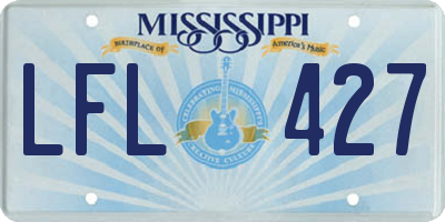 MS license plate LFL427