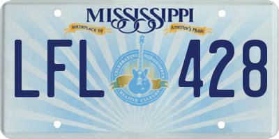 MS license plate LFL428