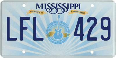 MS license plate LFL429