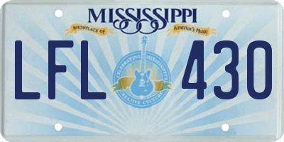MS license plate LFL430