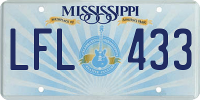 MS license plate LFL433