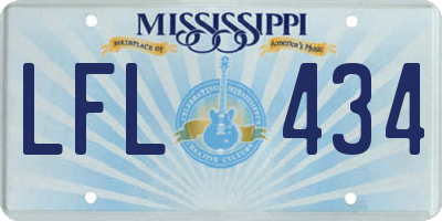 MS license plate LFL434
