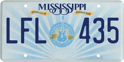 MS license plate LFL435