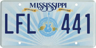 MS license plate LFL441