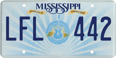 MS license plate LFL442