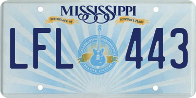 MS license plate LFL443