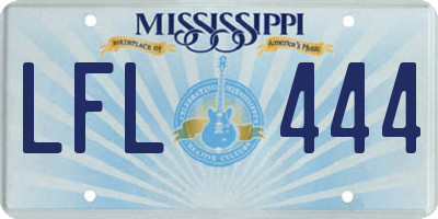 MS license plate LFL444