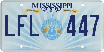 MS license plate LFL447