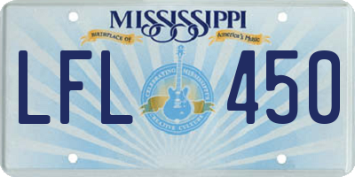 MS license plate LFL450