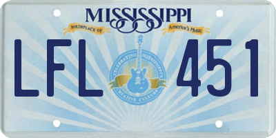 MS license plate LFL451