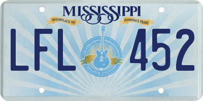 MS license plate LFL452