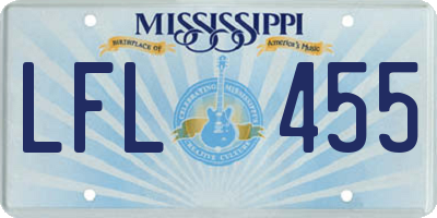MS license plate LFL455