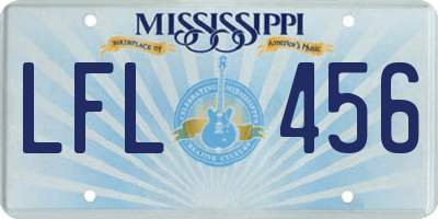 MS license plate LFL456