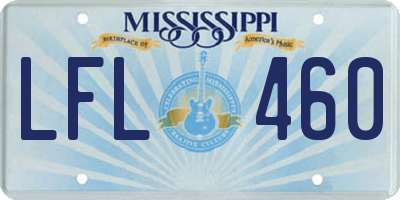 MS license plate LFL460