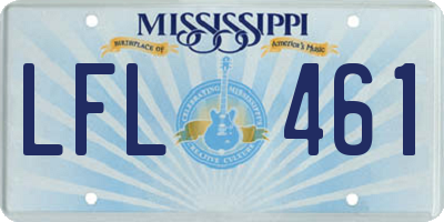 MS license plate LFL461