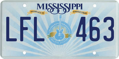 MS license plate LFL463