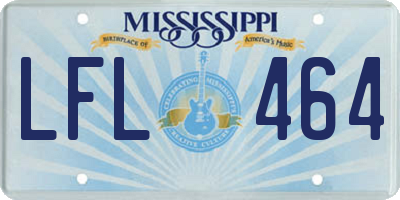 MS license plate LFL464