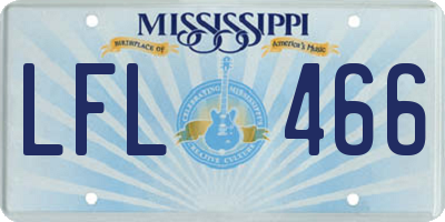 MS license plate LFL466