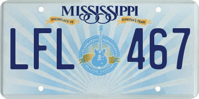 MS license plate LFL467