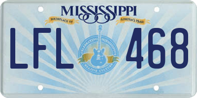 MS license plate LFL468