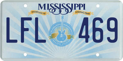 MS license plate LFL469