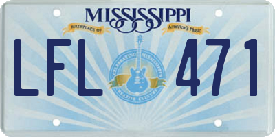 MS license plate LFL471