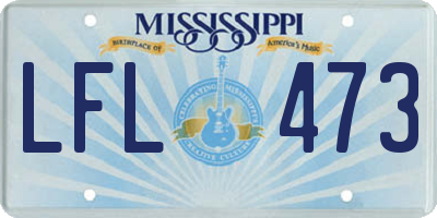 MS license plate LFL473