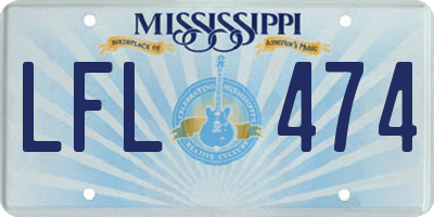 MS license plate LFL474