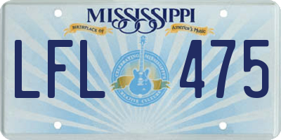 MS license plate LFL475