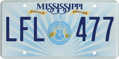 MS license plate LFL477