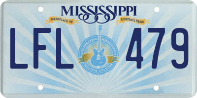 MS license plate LFL479
