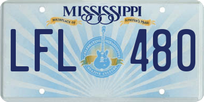 MS license plate LFL480