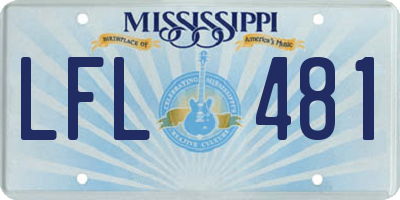 MS license plate LFL481