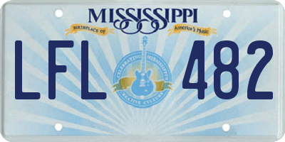 MS license plate LFL482