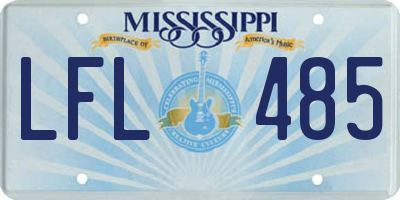 MS license plate LFL485