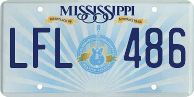 MS license plate LFL486