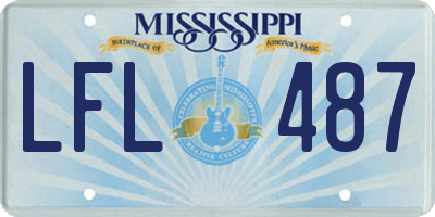 MS license plate LFL487