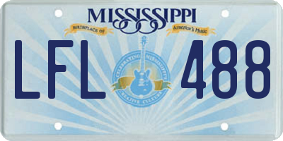 MS license plate LFL488