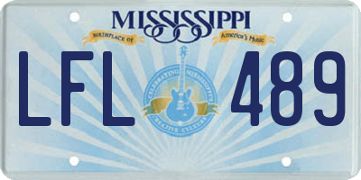 MS license plate LFL489