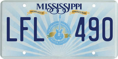 MS license plate LFL490