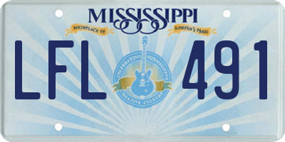 MS license plate LFL491