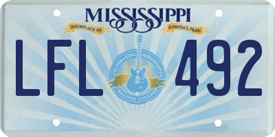 MS license plate LFL492