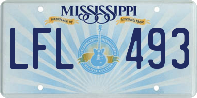 MS license plate LFL493