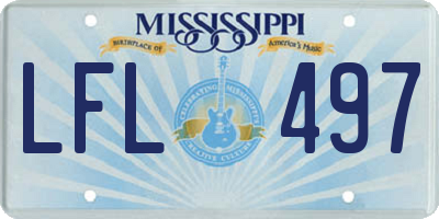 MS license plate LFL497